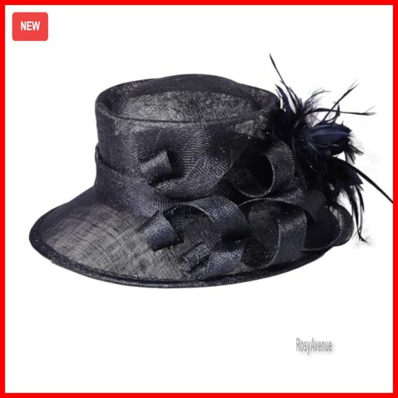 Adjustable Sinamay Fascinator Hat with Feathers and Bow for Special Occasions